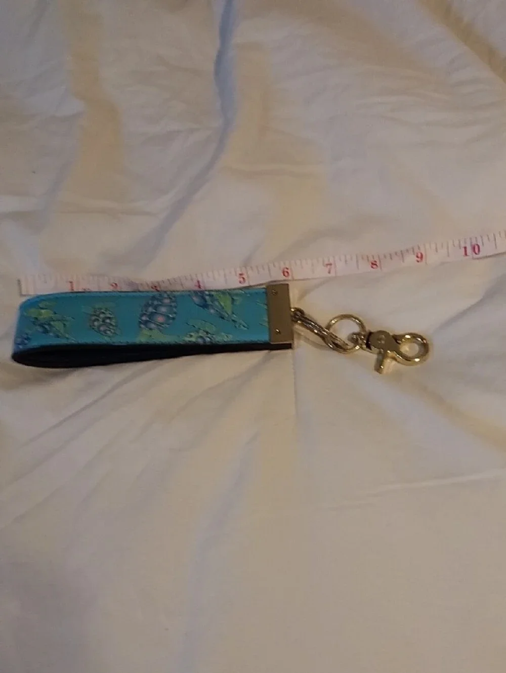 Simply Southern Turquoise Turtle Key Fob Wristlet with Gold Hardware